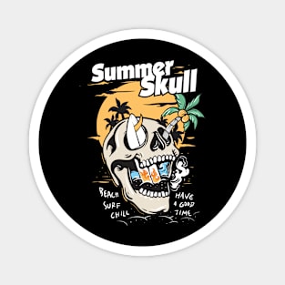 Summer Skull Concept Vector Art Magnet